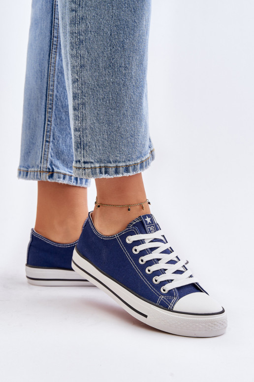 Chaussures de loisirs modèle classique pour femmes de couleur bleu foncé Ecoma