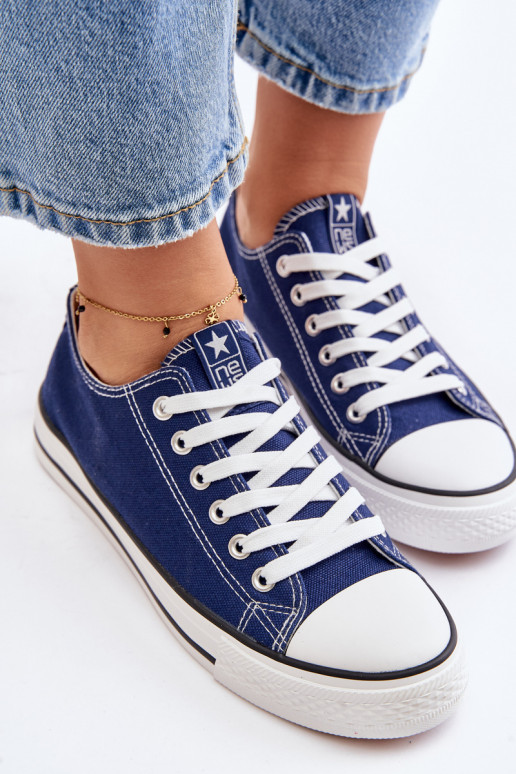 Chaussures de loisirs modèle classique pour femmes de couleur bleu foncé Ecoma