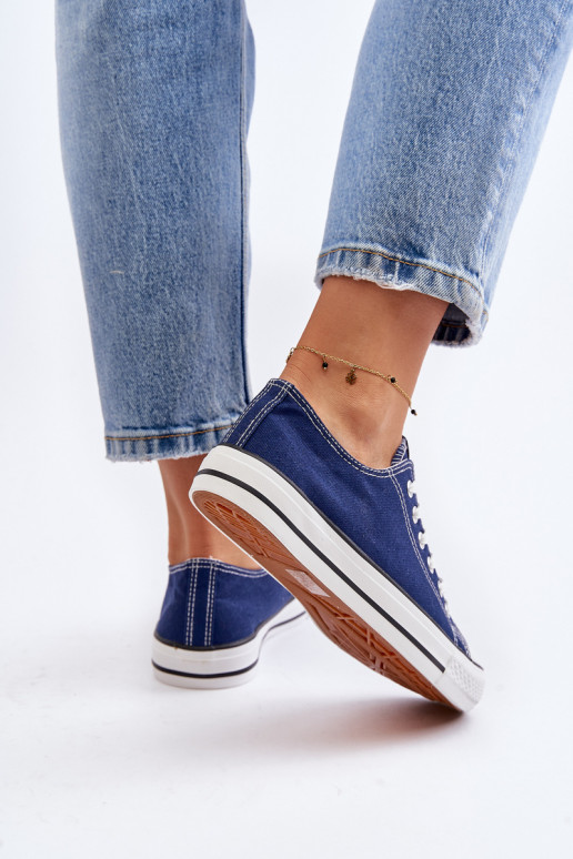 Chaussures de loisirs modèle classique pour femmes de couleur bleu foncé Ecoma