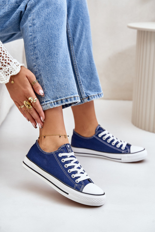 Chaussures de loisirs modèle classique pour femmes de couleur bleu foncé Ecoma