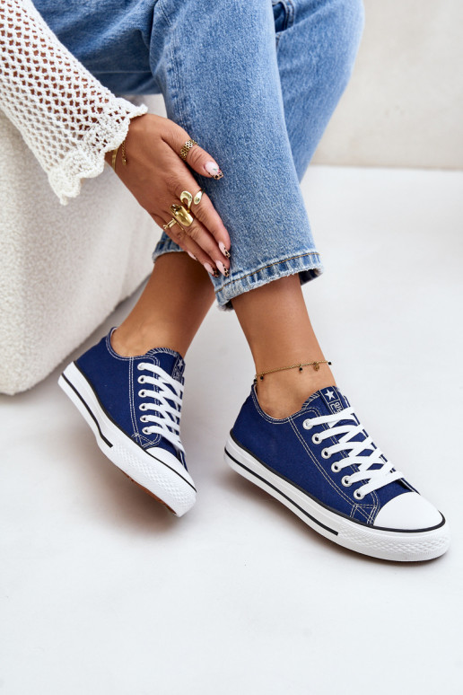 Chaussures de loisirs modèle classique pour femmes de couleur bleu foncé Ecoma