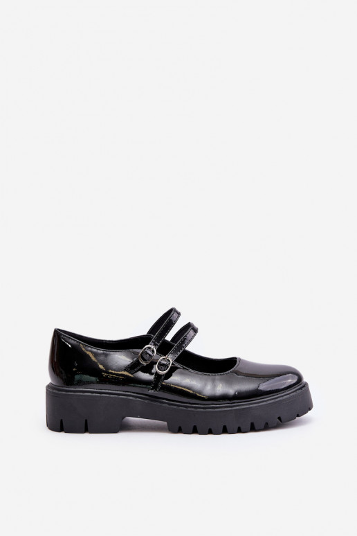 avec effet vernis Féminin chaussures avec des bandes couleur noire Rialuna avec effet vernis Féminin chaussures avec des bandes couleur noire Rialuna