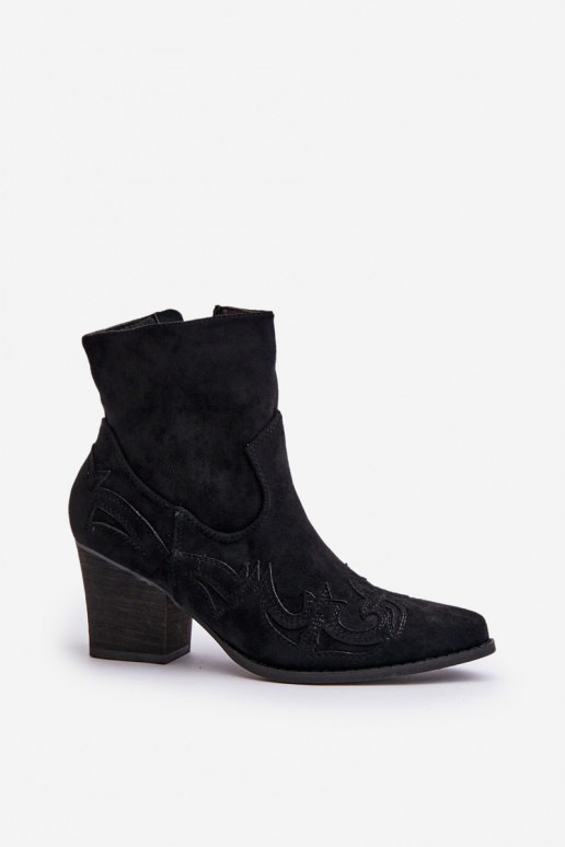 bottes style coÀboy avec des talons en daim écologiqueoÀe couleur noire Arabelline bottes style coÀboy avec des talons en daim écologiqueoÀe couleur noire Arabelline