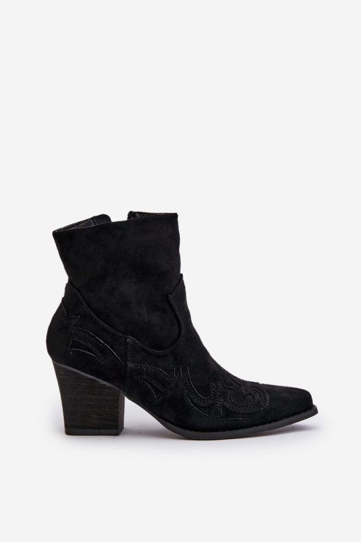 bottes style coÀboy avec des talons en daim écologiqueoÀe couleur noire Arabelline bottes style coÀboy avec des talons en daim écologiqueoÀe couleur noire Arabelline