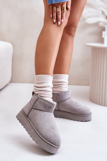 bottes de neige Femme avec plateforme pour réchauffer avec fourrure à l'intérieur couleur gris Xamella 2