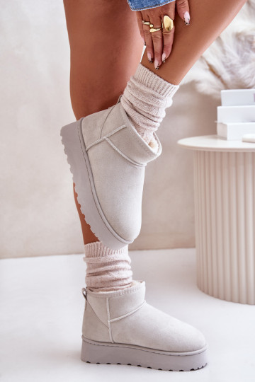 Bottes de neige Féminin avec une plateforme réchauffer avec de la fourrure à l intérieur couleur grise Xamella