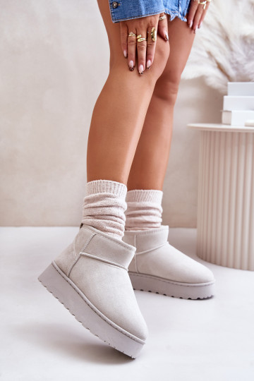 Bottes de neige Féminin avec une plateforme réchauffer avec de la fourrure à l intérieur couleur grise Xamella 2