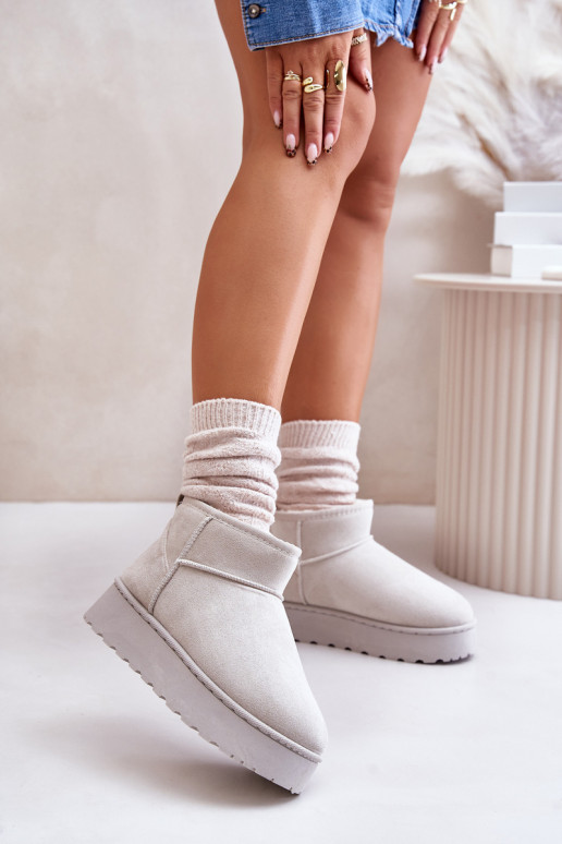 Bottes de neige Féminin avec une plateforme réchauffer avec de la fourrure à l intérieur couleur grise Xamella Bottes de neige Féminin avec une plateforme réchauffer avec de la fourrure à l intérieur couleur grise Xamella