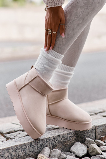 Bottes de neige Féminin avec une plateforme réchauffer avec de la fourrure à l intérieur couleur ivoire Xamella 2