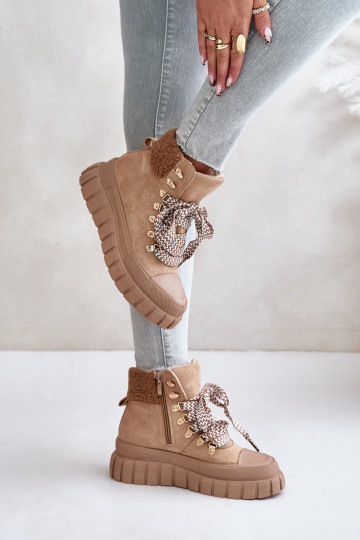 Féminin réchauffer Bottes chaussures avec une plateforme marron Alcyhen