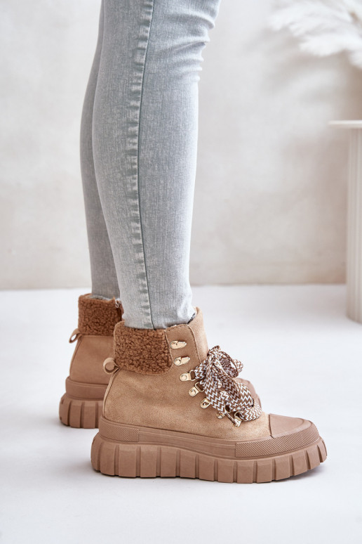 Féminin réchauffer Bottes chaussures avec une plateforme marron Alcyhen