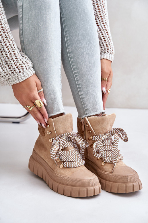 Féminin réchauffer Bottes chaussures avec une plateforme marron Alcyhen