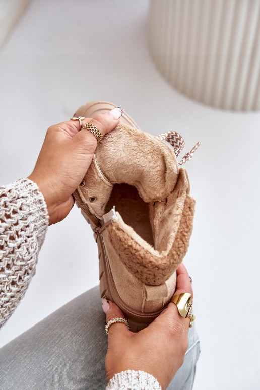 Féminin réchauffer Bottes chaussures avec une plateforme marron Alcyhen