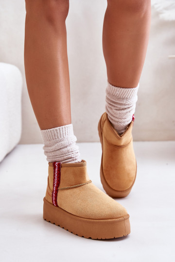 Bottes de neige Féminin avec une plateforme réchauffer marron Lomessa