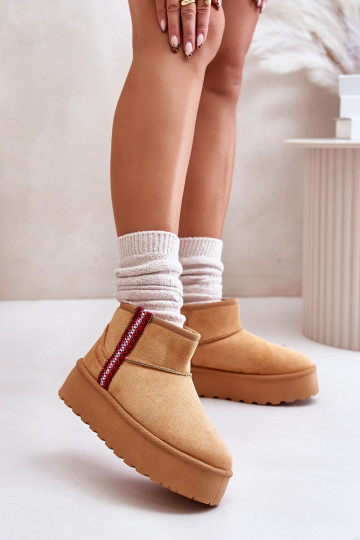 Bottes de neige Féminin avec une plateforme réchauffer marron Lomessa 2