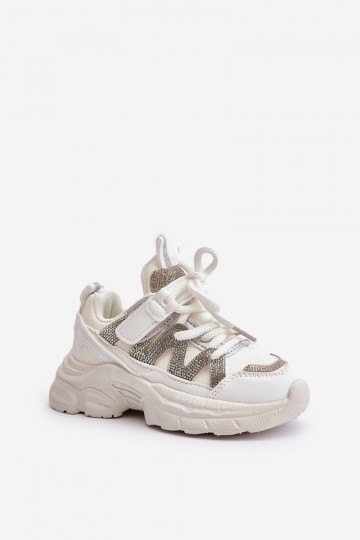 Chaussures modèle baskets Puéril avec des yeux qui clignotent couleur blanche Rianalla