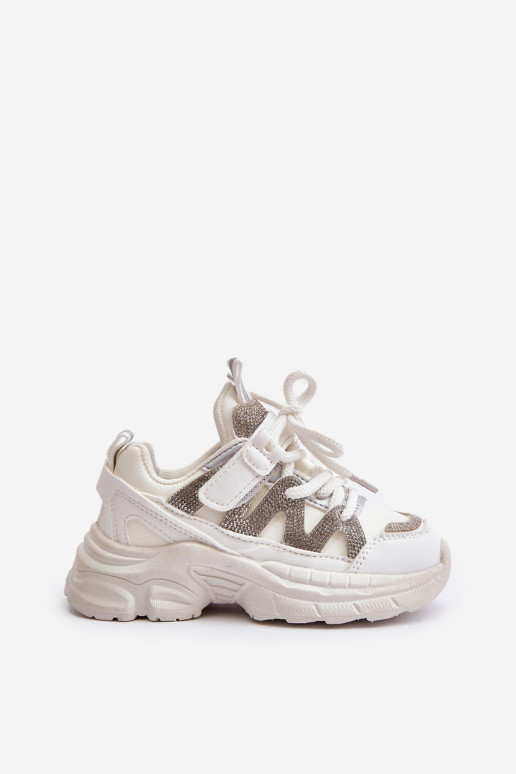 Chaussures modèle baskets Puéril avec des yeux qui clignotent couleur blanche Rianalla