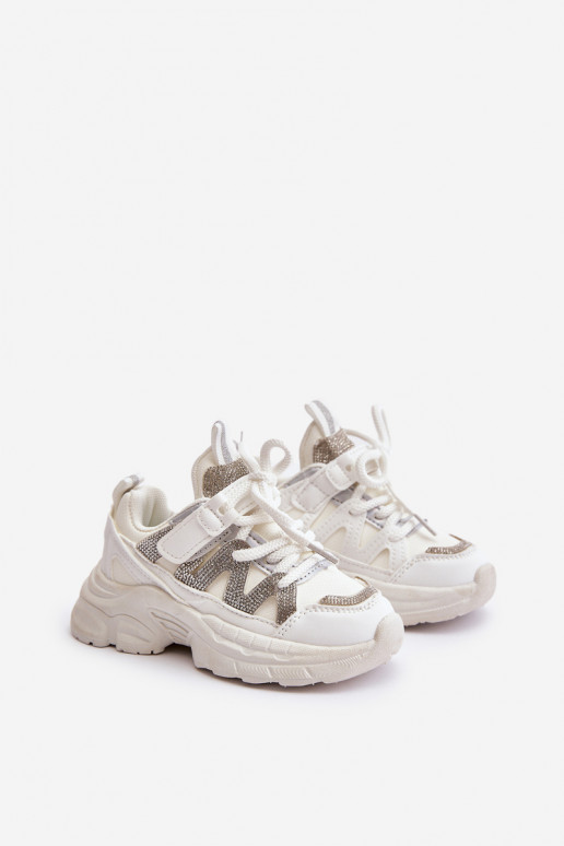 Chaussures modèle baskets Puéril avec des yeux qui clignotent couleur blanche Rianalla