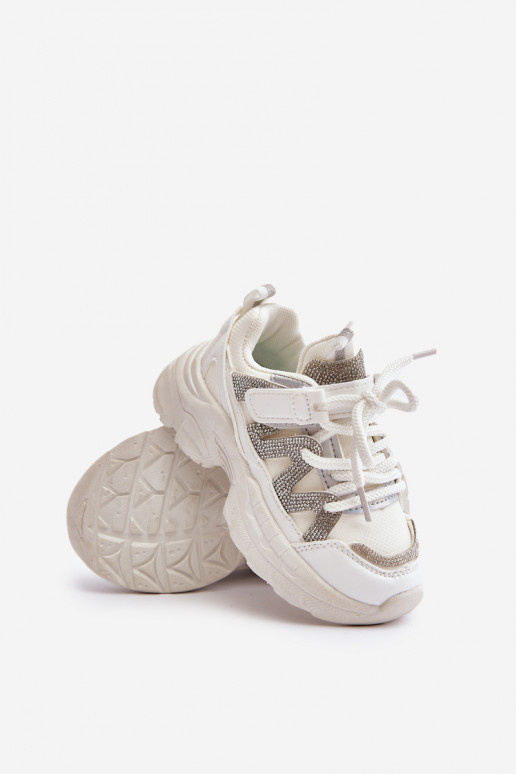 Chaussures modèle baskets Puéril avec des yeux qui clignotent couleur blanche Rianalla