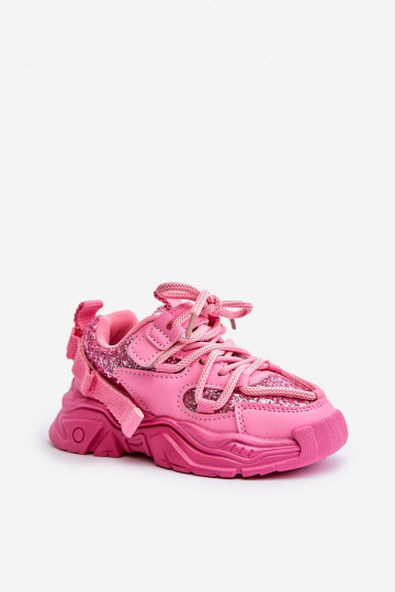 Chaussures modèle baskets Puéril Ozdobione Cekinami couleur rose Liatoma
