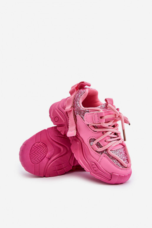 Chaussures modèle baskets Puéril Ozdobione Cekinami couleur rose Liatoma