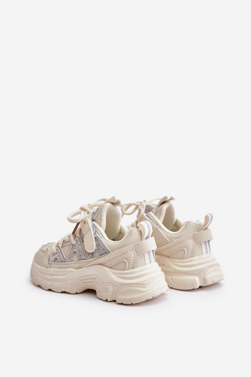 Chaussures modèle baskets Puéril avec des yeux qui clignotent beige Rianalla Chaussures modèle baskets Puéril avec des yeux qui clignotent beige Rianalla
