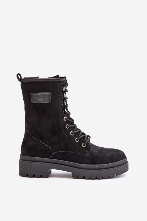 Bottines de travail Féminin Au Château Z en daim écologiqueu couleur noire Savalann Bottines de travail Féminin Au Château Z en daim écologiqueu couleur noire Savalann