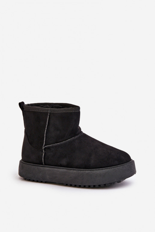 Féminin Bottes de neige avec une plateforme Z en daim écologiqueu couleur noire Atteria Féminin Bottes de neige avec une plateforme Z en daim écologiqueu couleur noire Atteria