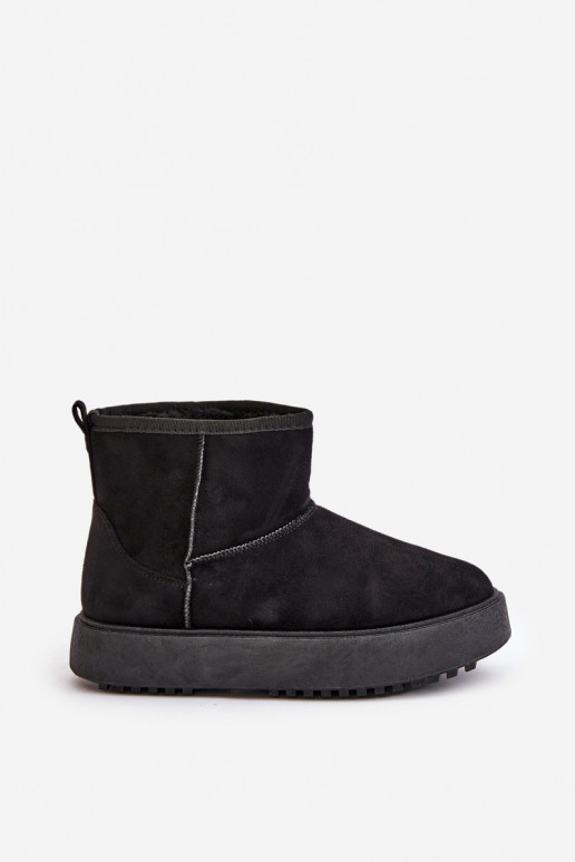 Féminin Bottes de neige avec une plateforme Z en daim écologiqueu couleur noire Atteria Féminin Bottes de neige avec une plateforme Z en daim écologiqueu couleur noire Atteria