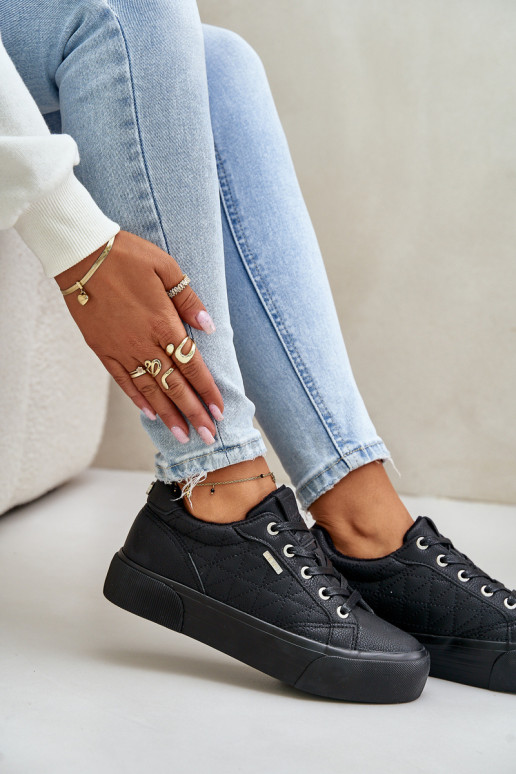 Chaussures de loisirs avec une plateforme réchauffer Big Star OO274A465 couleur noire