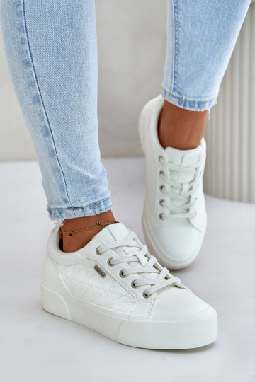 Chaussures de loisirs avec plateforme chauffée Big Star OO274A464 couleur blanc