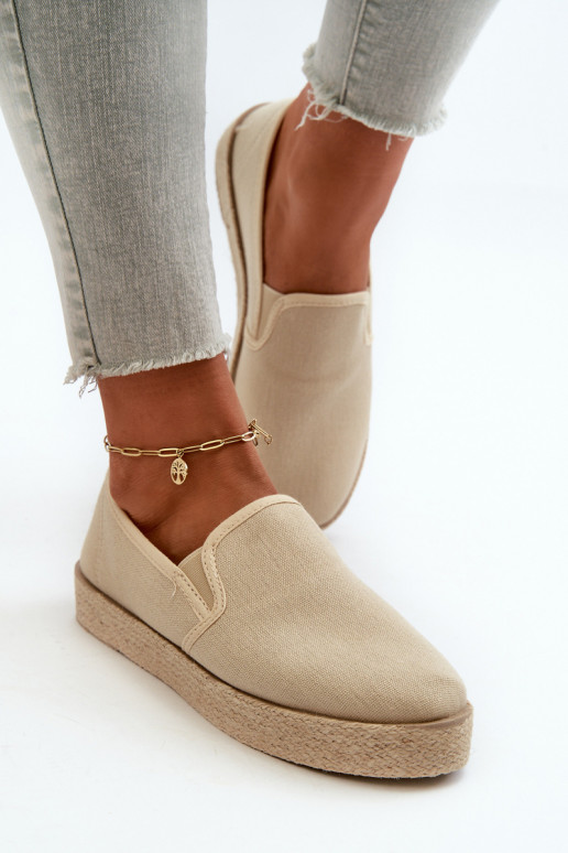 Espadrilles avec plateforme beige...