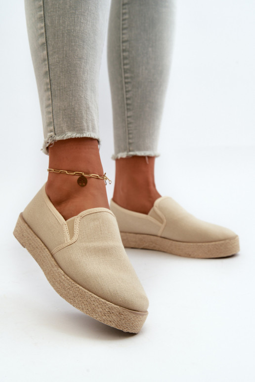 Espadrilles avec plateforme beige...