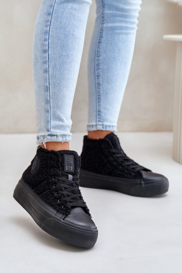 réchauffer Chaussures de loisirs avec un manteau de fourrure Typu Baranek Big Star OO274A443 couleur noire
