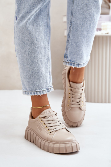 Baskets isolées beige Big Star MM274618 pour femme