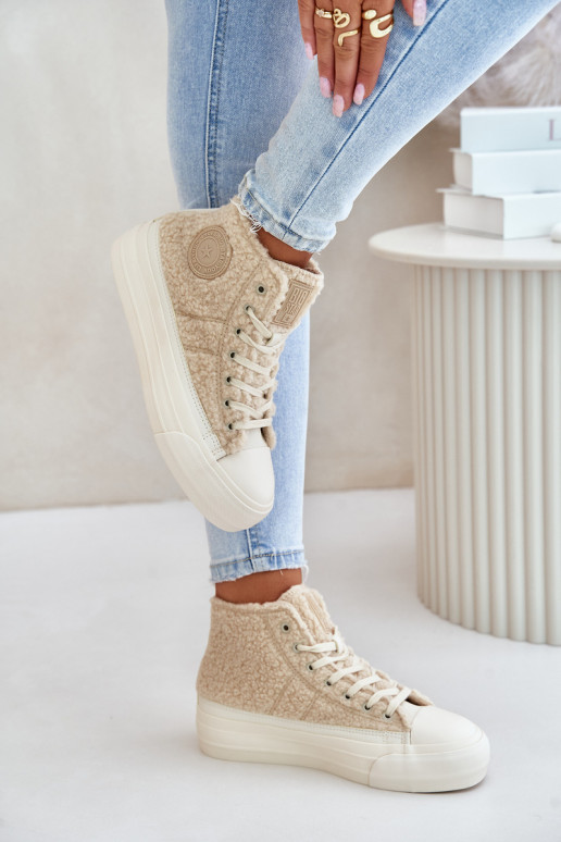 réchauffer Chaussures de loisirs avec un manteau de fourrure Typu Baranek Big Star OO274A444 beige réchauffer Chaussures de loisirs avec un manteau de fourrure Typu Baranek Big Star OO274A444 beige