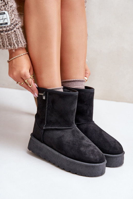 Grand Bottes de neige Féminin avec une plateforme Big Star OO274898 couleur noire