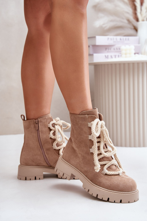 réchauffer Bottes Z en daim écologiqueu Au Château beige Caellita réchauffer Bottes Z en daim écologiqueu Au Château beige Caellita