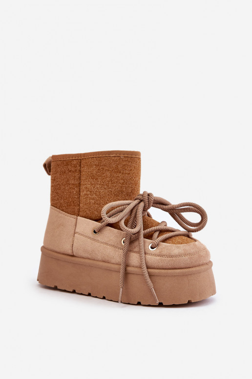 Bottes de neige avec des détails élégants avec une plateforme marron Il fautvora Bottes de neige avec des détails élégants avec une plateforme marron Il fautvora