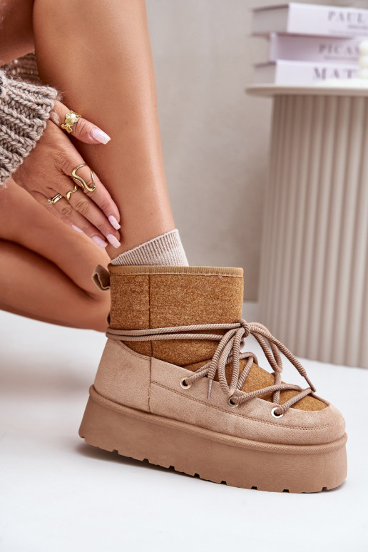 Bottes de neige avec des détails élégants avec une plateforme marron Il fautvora Bottes de neige avec des détails élégants avec une plateforme marron Il fautvora