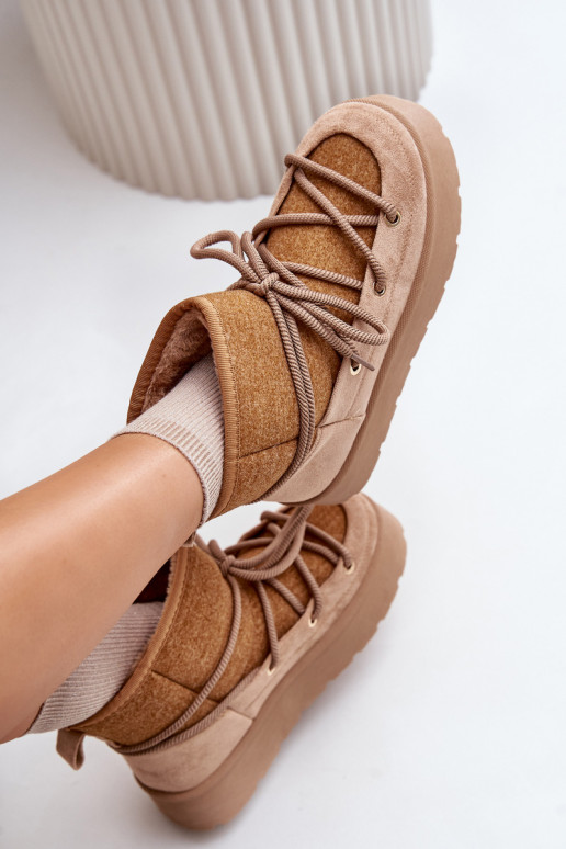 Bottes de neige avec des détails élégants avec une plateforme marron Il fautvora Bottes de neige avec des détails élégants avec une plateforme marron Il fautvora