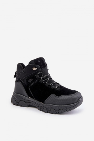Chaussures de randonnée isolées à lacets pour hommes, noires Zerista