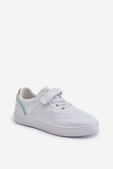 Chaussures décontractées pour enfants avec fermetures adhésives en cuir écologique Big Star OO374005 blanc