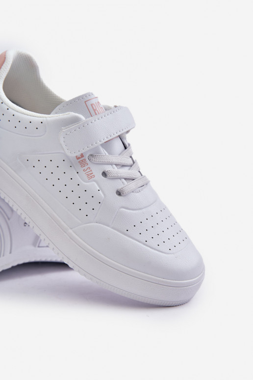 chaussures décontractées Puéril en cuir écologique avec attaches adhésives Big Star OO374005 couleur blanche