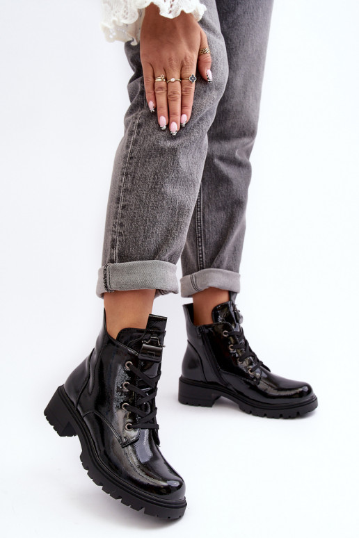 Mocassins zippés à effet laqué pour... Mocassins zippés à effet laqué pour...