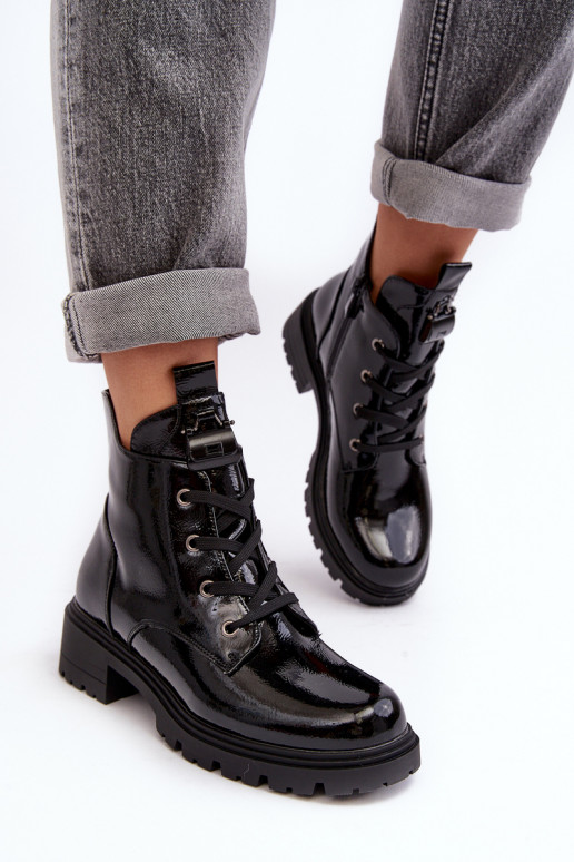 Mocassins zippés à effet laqué pour... Mocassins zippés à effet laqué pour...