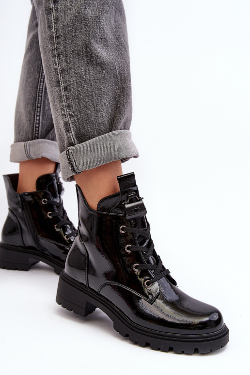 Mocassins zippés à effet laqué pour... Mocassins zippés à effet laqué pour...