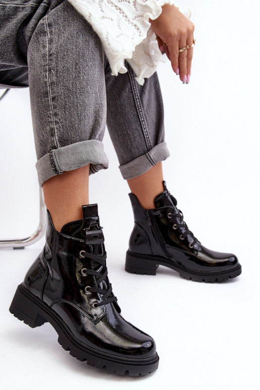 Mocassins zippés à effet laqué pour... Mocassins zippés à effet laqué pour...