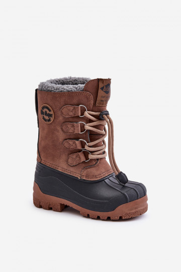 Bottes de neige chaudes pour enfants avec fermeture à tirette Lee Cooper LCJ-24-44-2842K marron