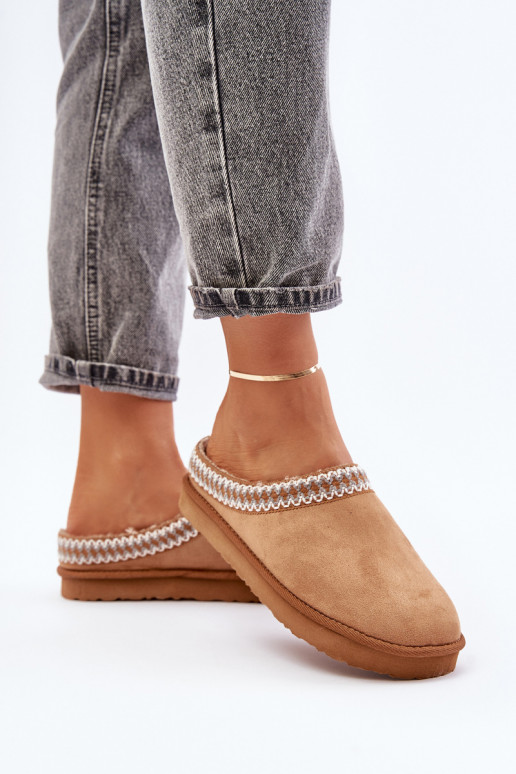 Pratique chaussures fait maison Chaussons Z Haftem Féminin Inblu FX000021 marron